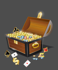 treasure chest with gold coins