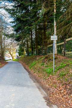 Schlossstrasse or Castle Street sign in Wallerode, Belgium