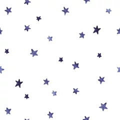Tapeten Aquarell-Set 1 Abstrakter Hintergrund. Blauer Stern Aquarell nahtlose Muster. Blaue und weiße Weihnachtsillustration. Skizzenstil. Moderne gemalte Verzierung für Packpapier, Designtextilien.