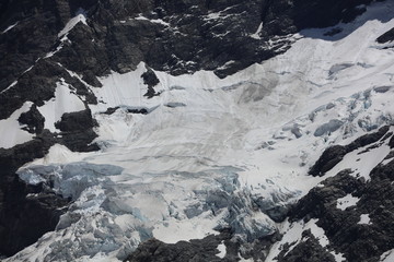 Gletscher und Schnee im Mount Cook Nationalpark in Neuseeland