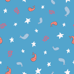 seal ocean seamless pattern design