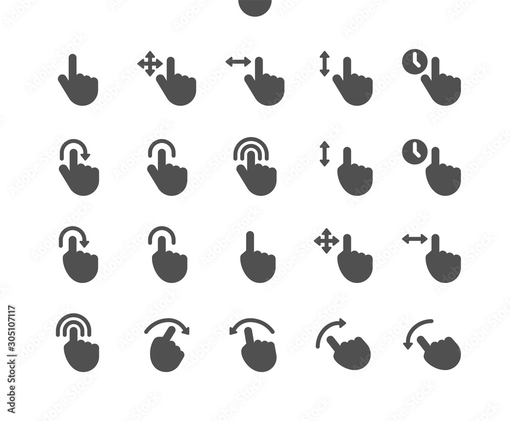 Poster gesture v1 ui pixel perfect well-crafted vector solid icons 48x48 ready for 24x24 grid for web graph
