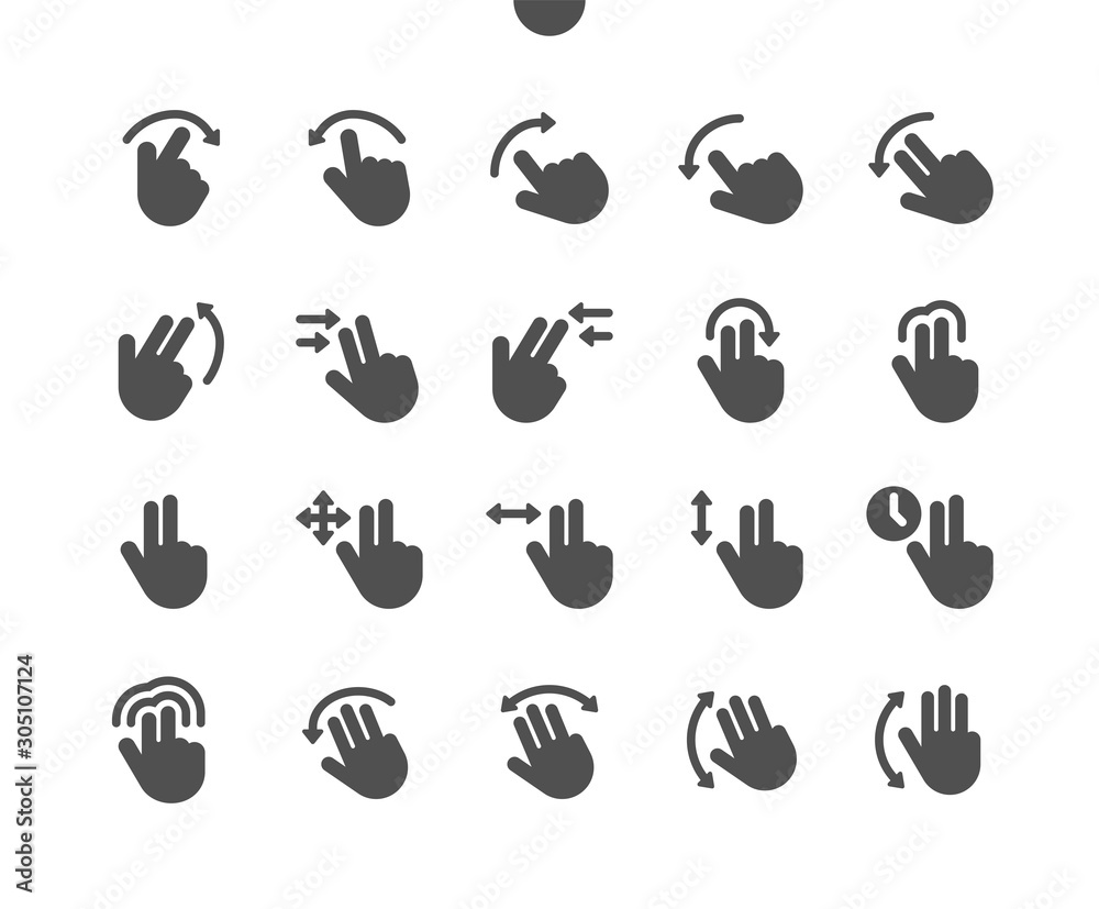 Poster gesture v2 ui pixel perfect well-crafted vector solid icons 48x48 ready for 24x24 grid for web graph