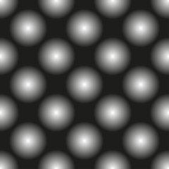 3d white balls on a black background. Seamless pattern. Vector drawing. Texture.