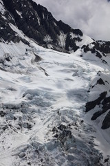 Gletscher und Schnee im Mount Cook Nationalpark in Neuseeland