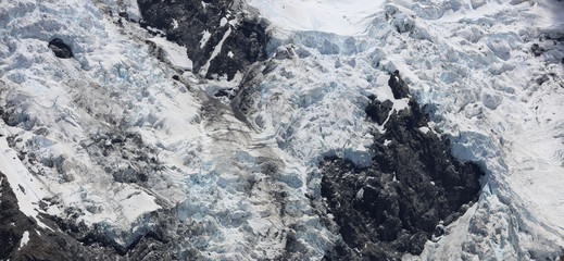 Gletscher und Schnee im Mount Cook Nationalpark in Neuseeland