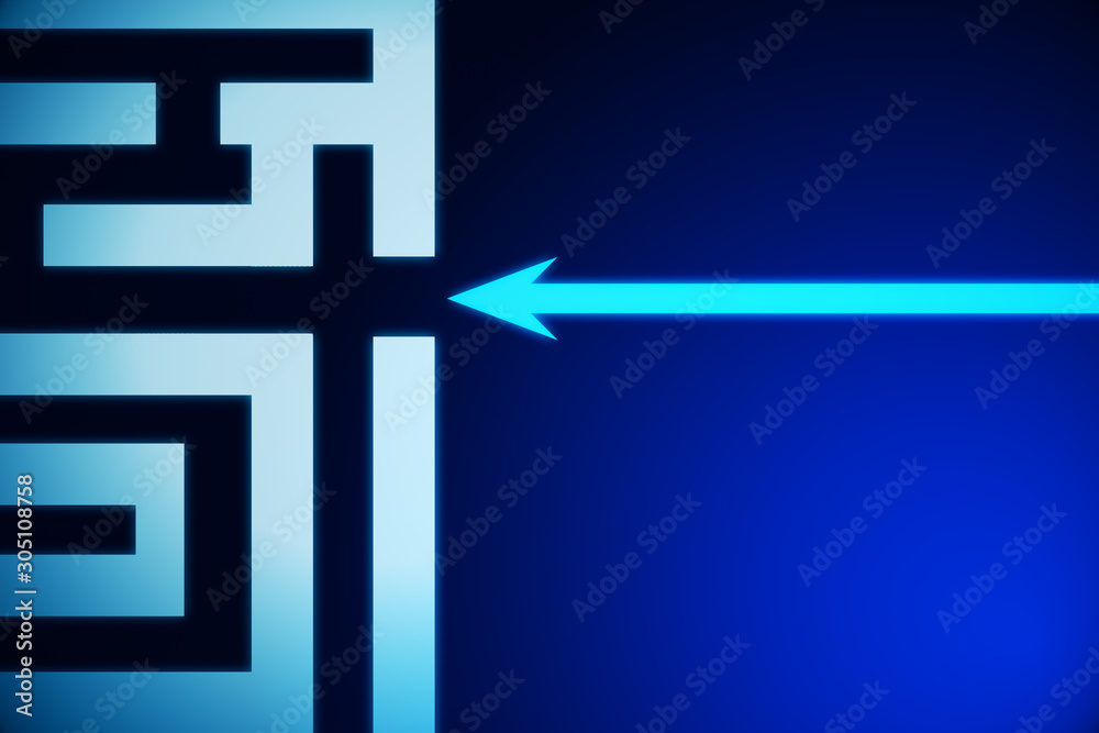 Poster abstract labyrinth with arrow