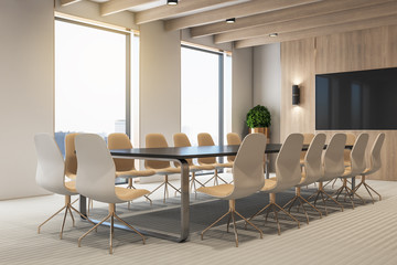 Luxury meeting room with blank tv