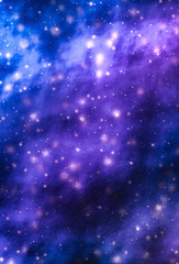 Stars, planet and galaxy in cosmos universe, space and time travel science background