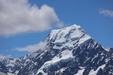 Gletscher und Schnee im Mount Cook Nationalpark in Neuseeland