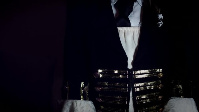 4k Halloween Shot of a Teen Girl Dressed up in Alice Costumes