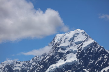 Gletscher und Schnee im Mount Cook Nationalpark in Neuseeland