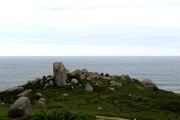 rocks, the sea and the sky