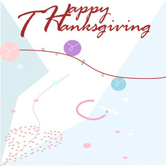 Naklejka na ściany i meble Happy Thanksgiving Card - Our wish you enjoy family and friends