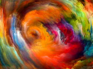 Foto op Plexiglas Mix van kleuren Virtueel leven van kleurenbeweging