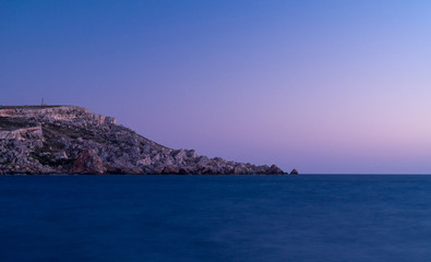 Fototapeta na wymiar Blue hour Sunset Malta 