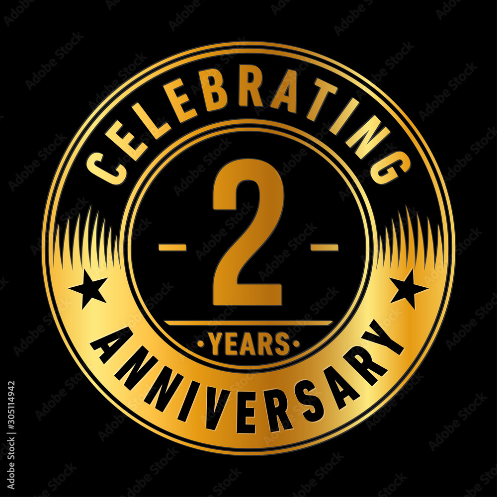 Wall mural 2 years anniversary celebration logo template. Two years vector and illustration.