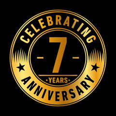 7 years anniversary celebration logo template. Seven years vector and illustration.