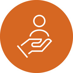 Hand Holding User Customer Care UX Outline Icon