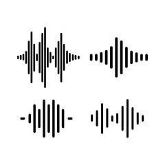  Audio equalizer black white icon set