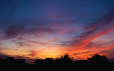 Colorful of sky with clouds in the evening