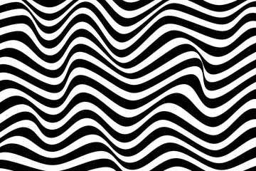 Trendy wavy background. Illustration of striped pattern with optical illusion