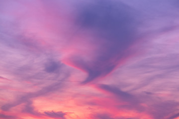 Colorful of sky with clouds in the evening