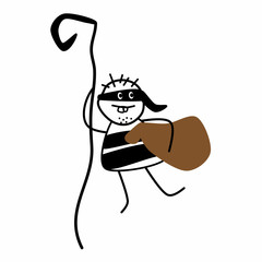 Funny thief stick figure 
