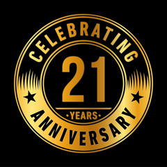 21 years anniversary celebration logo template. Twenty-one years vector and illustration.