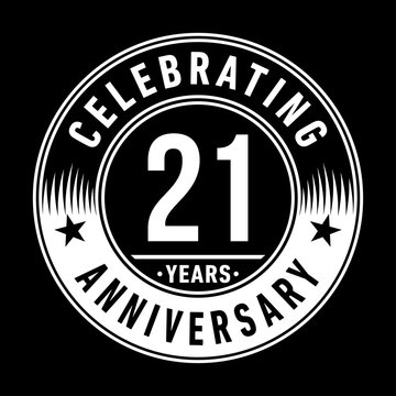 21 years anniversary celebration logo template. Twenty-one years vector and illustration.