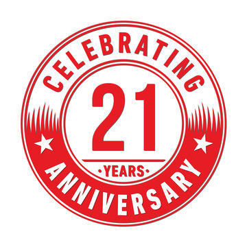 21 years anniversary celebration logo template. Twenty-one years vector and illustration.
