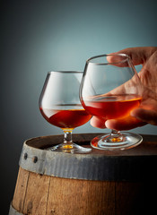 two glasses of cognac