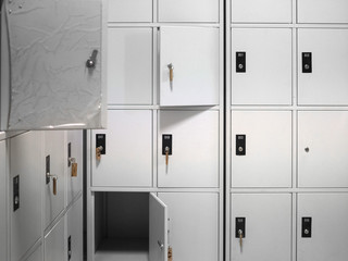 white locker cabinet