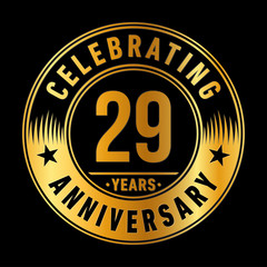 29 years anniversary celebration logo template. Twenty-nine years vector and illustration.