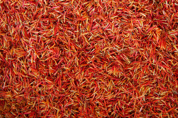 Many spicy saffron spice in the whole background