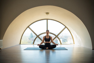 Girl practicing yoga