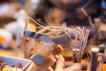 Christmas glass ornaments shop on Christmas market in Europe