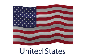 USA flag icon, American flag vector illustration