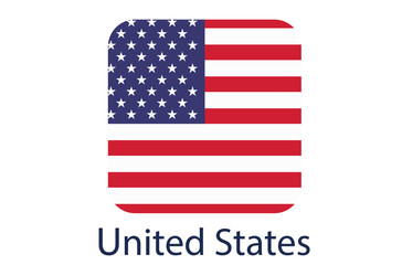 USA flag icon, American flag vector illustration
