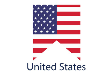 USA flag icon, American flag vector illustration