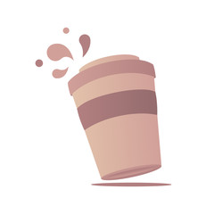 Paper cup of coffee with drops isometric