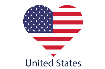 USA flag icon, American flag vector illustration