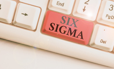 Conceptual hand writing showing Six Sigma. Concept meaning set of analysisagement techniques...