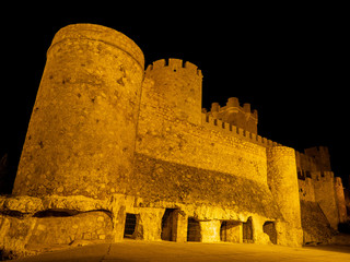 medieval castle of castalla alicante with illumination at night