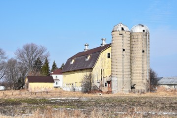 Yellow Barn and Silos