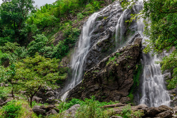 Nature Landscape View of Waterfall in Khlong Lan National Park, Kamphaeng Phet, Thailand