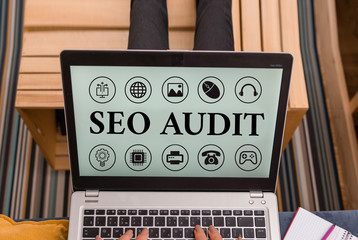 Word writing text Seo Audit. Business photo showcasing Search Engine Optimization validating and...
