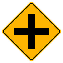 Obraz premium Crossroads Junction Traffic Road Sign,Vector Illustration, Isolate On White Background Label. EPS10