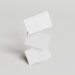 Blank paper card on white background. 3d rendering