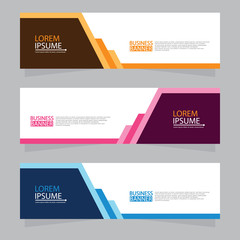 Vector abstract design web banner template. Web Design Elements - Header Design. Abstract geometric web banner template on grey background.Modern banner.